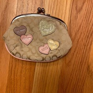Coach conversation hearts coin purse nwot